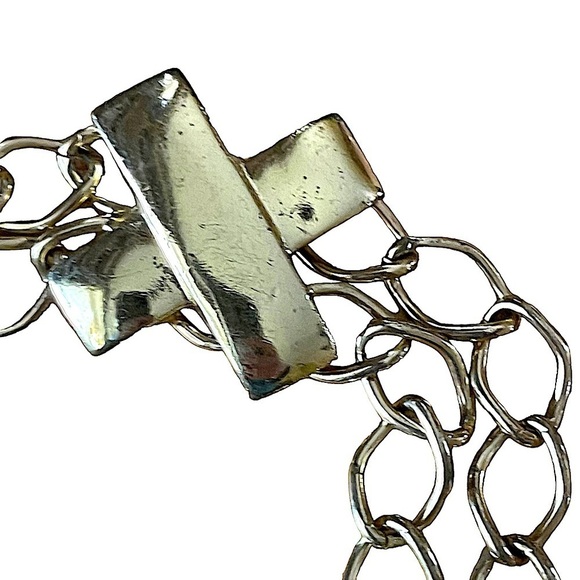 VINTAGE Gold Tone "X" Double Chain Belt - Picture 4 of 5